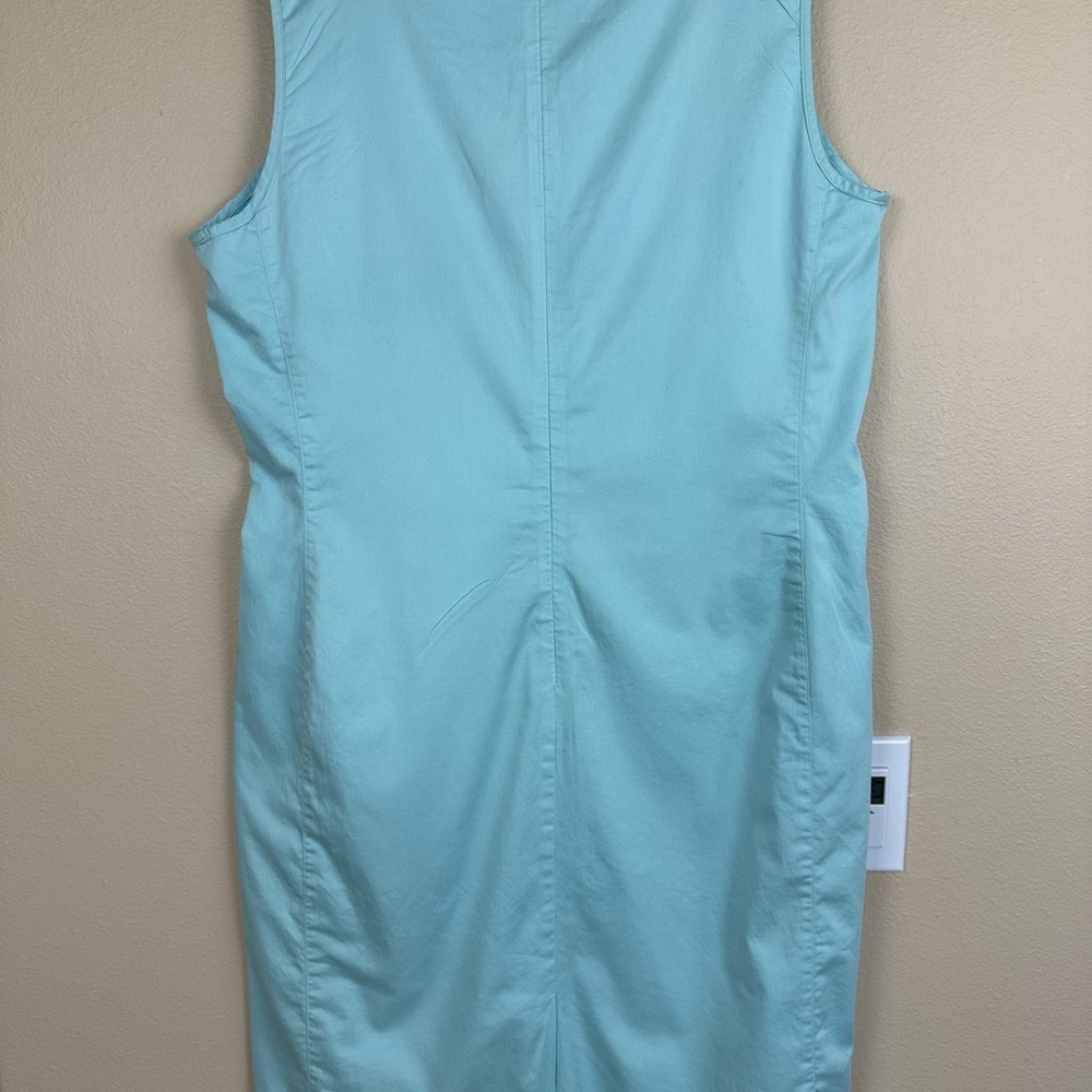 Talbots Light Blue Ruffle Neck Midi Dress - Picture 2 of 7